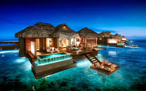 Overwater Bungalows Sandals Royal Caribbean Jamaica