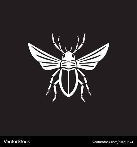 Beetle - black and white Royalty Free Vector Image