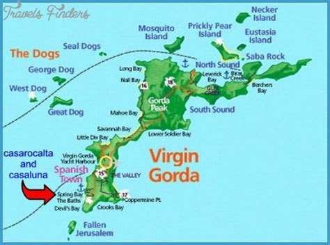 Virgin Gorda Map - TravelsFinders.Com