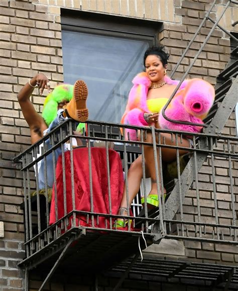 RIHANNA and ASAP Rocky on the Set of a Music Video in New York 07/11 ...