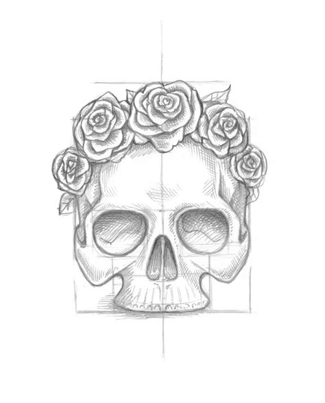 Use Ink Liners to Create a Skull and Roses Drawing ~ KrobKnea