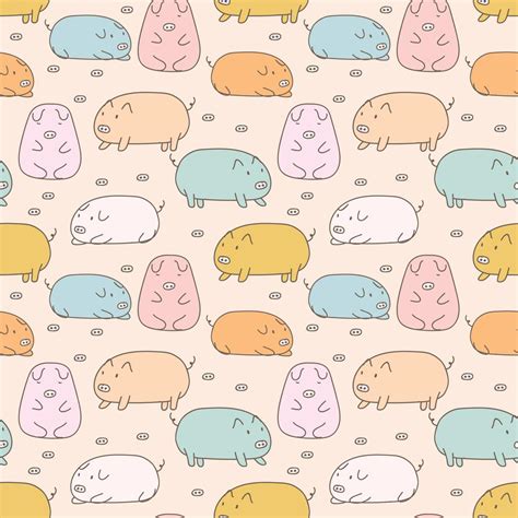 Hand Drawn Cute Pig Seamless Background 669366 Vector Art at Vecteezy