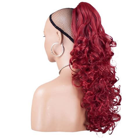 PONYTAIL Hairpiece Clip in Hair Extensions Pillar Red REVERSIBLE 4 ...