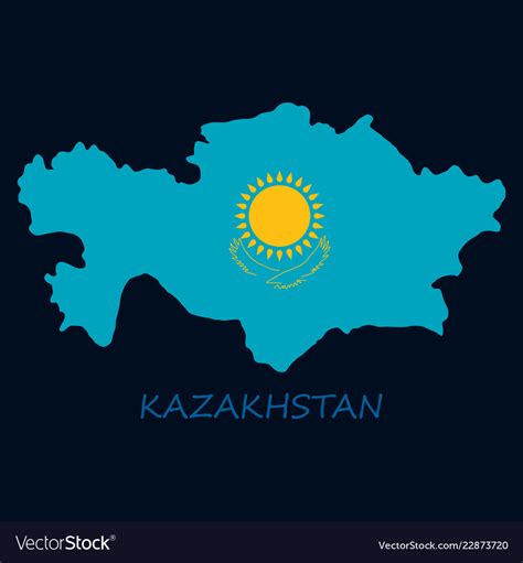 Flag map of kazakhstan Royalty Free Vector Image