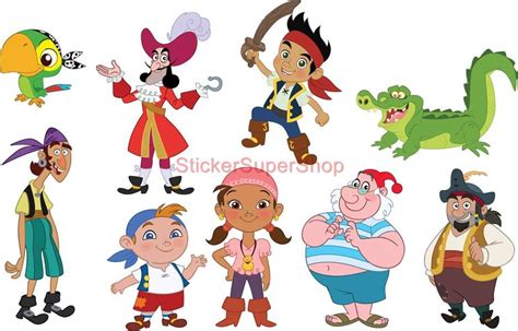 9 Characters Jake THE Never Land Pirates Disney Decal Removable Wall ...