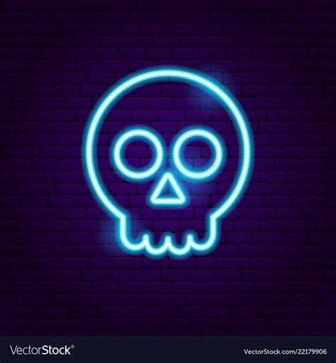 Skull Neon Sign. Vector Illustration of Halloween Promotion. Download a ...