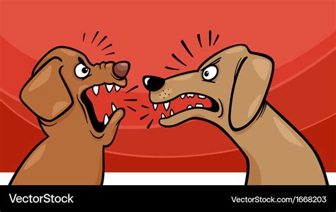 Angry barking dogs cartoon Royalty Free Vector Image