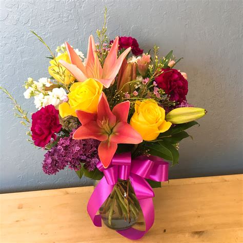 Bright and Colorful Mixed Flower Arrangement in San Jose, CA | La Floriya