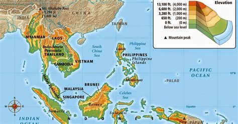 Physical Maps of Southeast Asia - Free Printable Maps