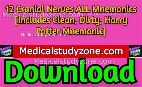 12 Cranial Nerves Mnemonic Clean