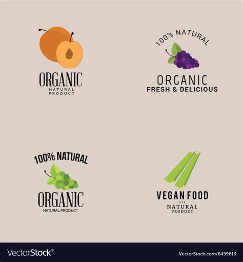 Organic food labels Royalty Free Vector Image - VectorStock