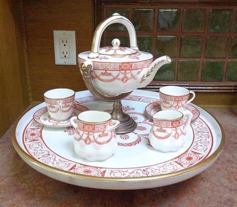 THIS AMAZING WEDGWOOD TEA SET HAS THE "ADAMS" TRANSFER DECAL IN BROWN ...