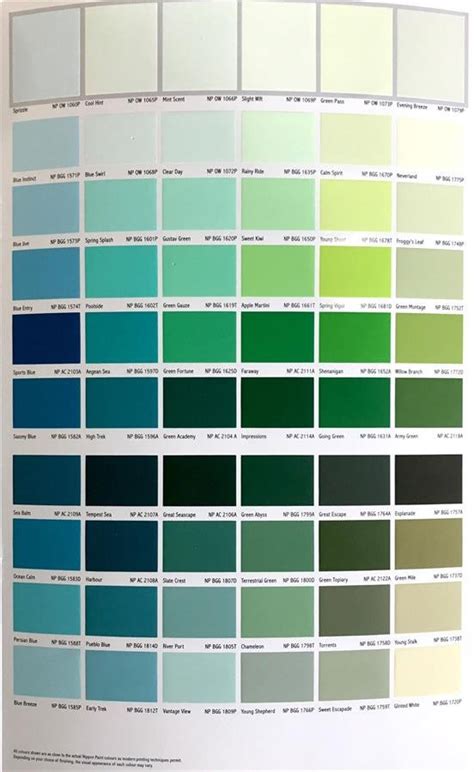 Nippon Paint Colour Chart