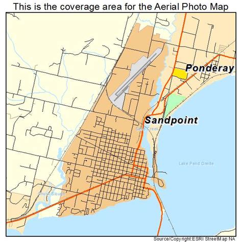 Aerial Photography Map of Sandpoint, ID Idaho