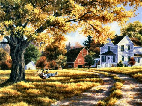 Pin by 🌈Vonnie🦄 Davis🌈 on Charming Country Scenes | Autumn painting ...