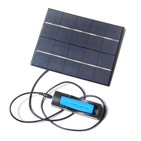 New 3.5W 5V Solar Panel With DC35MM Base For 18650 Rechargeable Battery ...