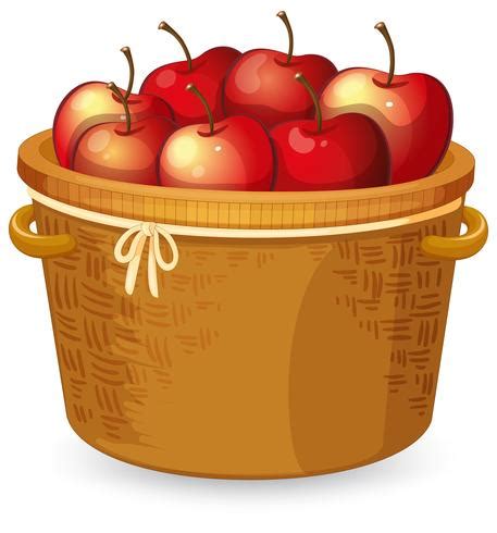 Red apple in basket 433147 Vector Art at Vecteezy