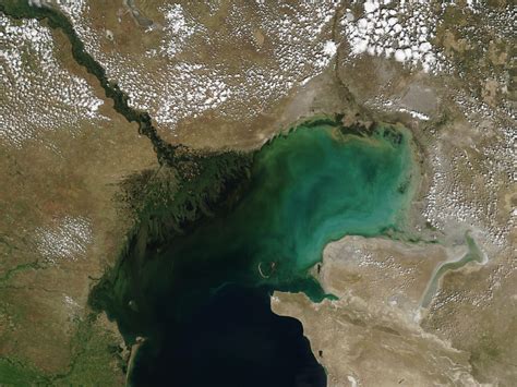 NASA Visible Earth: Volga River Delta and Caspian Sea