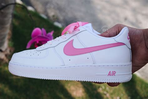 Hot Pink Custom Nike Air Force 1 Sneakers. Pink Nike Logo | Etsy