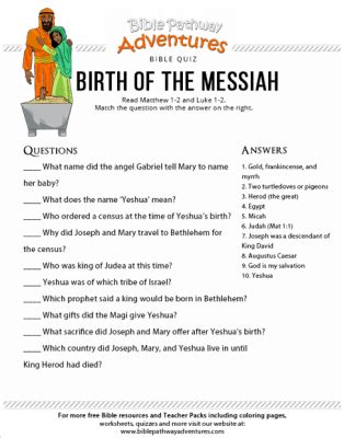 Free Printable Birth Of Jesus Worksheets