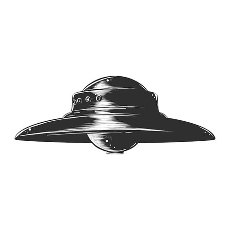 Premium Vector | Hand drawn sketch of ufo in monochrome