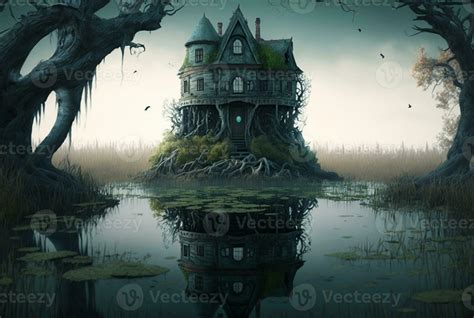 horror house in swamp swamp. 23822481 Stock Photo at Vecteezy