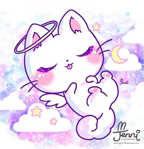 Sleeping Angel Kitty . . . #angel #pastel #galaxy #kitty # ...