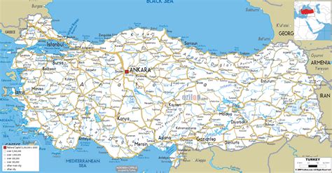 Detailed Clear Large Road Map of Turkey - Ezilon Maps