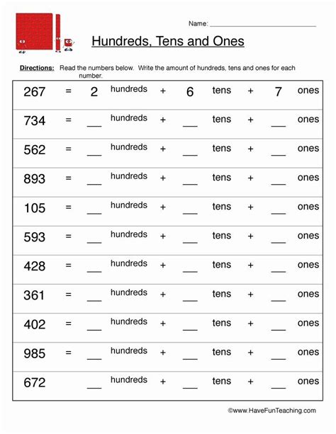 Tens Chart Math