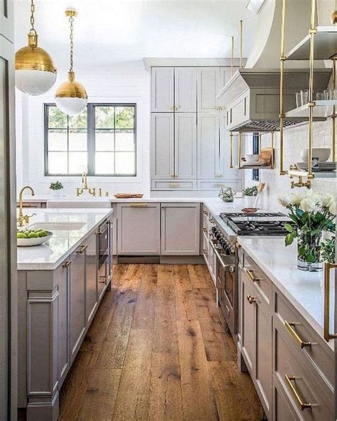 80 Gorgeous Farmhouse Gray Kitchen Cabinet Design Ideas | Farmhouse ...