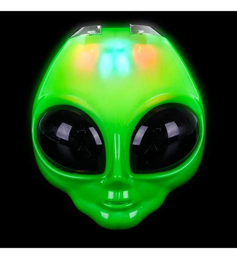 Rhode Island Novelty LED Light-Up Flip Green Alien Space Costume Mask ...