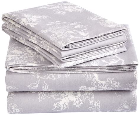 Pinzon 170 Gram Flannel Sheet Set – Queen, Floral Grey 841710139730 | eBay