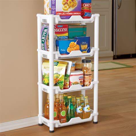 Versatile 4 Tiered Plastic Storage Shelf | Collections Etc.