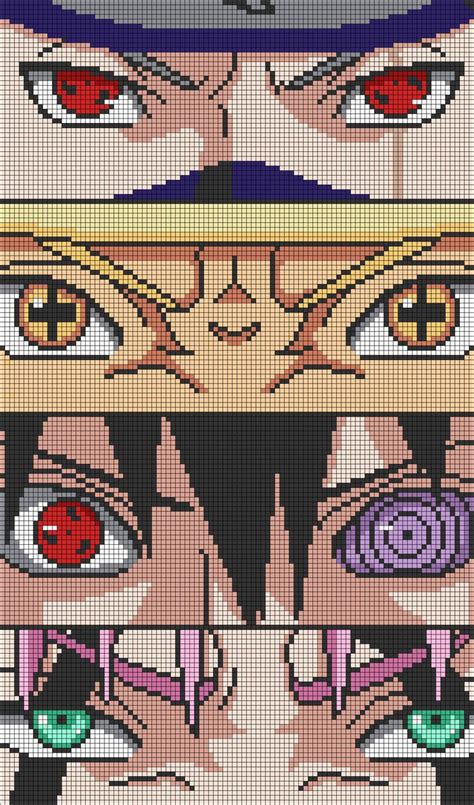 the cross stitch pattern for an anime character's face with different ...