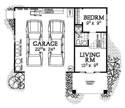 Adobe / Southwestern Style House Plan - 1 Beds 1 Baths 321 Sq/Ft Plan ...