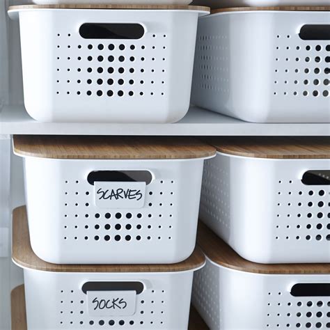 White Nordic Storage Baskets with Handles | Decorative storage bins ...