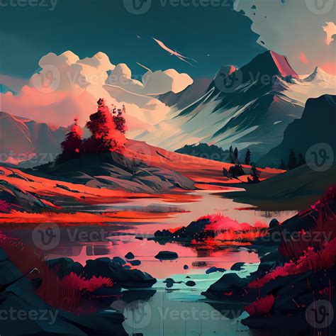 Landscape Art - Ai Generated 22416527 Stock Photo at Vecteezy