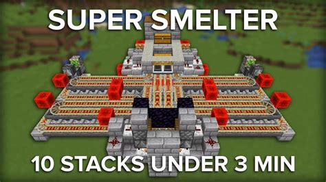 Minecraft Fast Super Smelter - 64 Furnace Smelter - YouTube | Minecraft ...