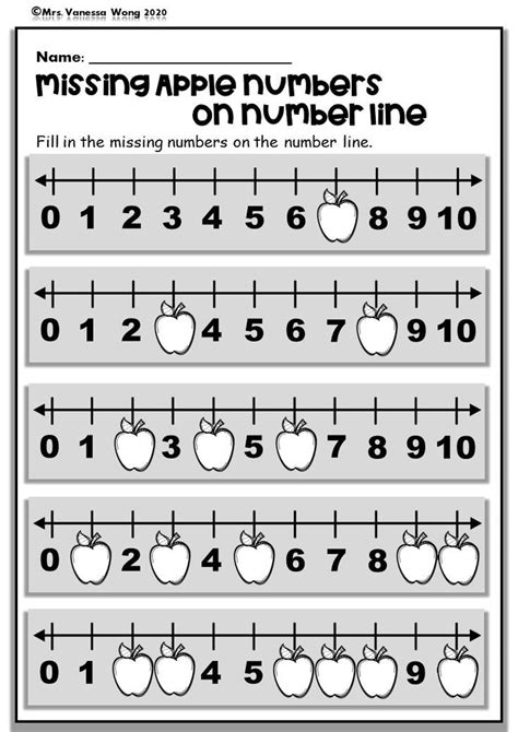 Number Line Activities For Kindergarten