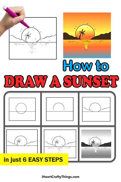 Sunset Drawing - How To Draw A Sunset Step By Step