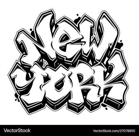 New york graffiti style lettering banner Vector Image