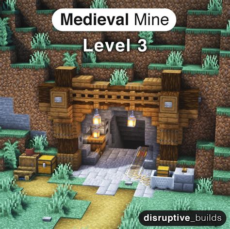 Here are 4 levels of a Medieval Mine Entrance! : r/Minecraftbuilds