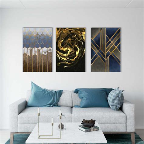 Abstract Wall Art Set of 3 Canvas Painting | High Quality Giclee Print