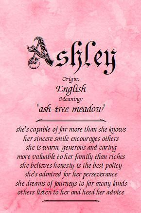 Meaning of the name Ashley | Ashley name, Names with meaning, Meant to be