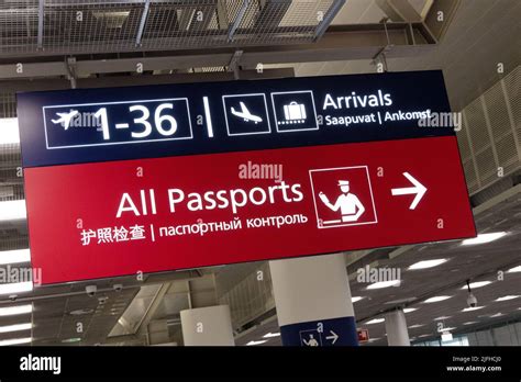 Passport Control sign airport. Sign to Passport Control, and Arrivals ...