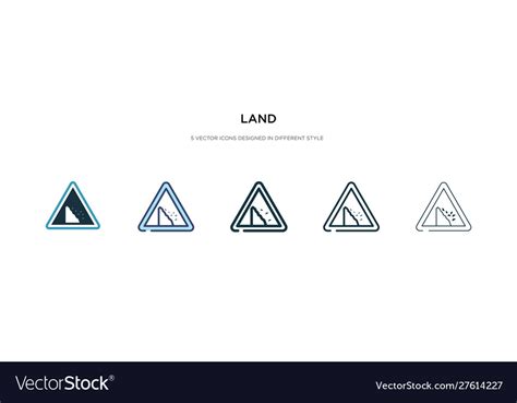 Land icon in different style two colored Vector Image