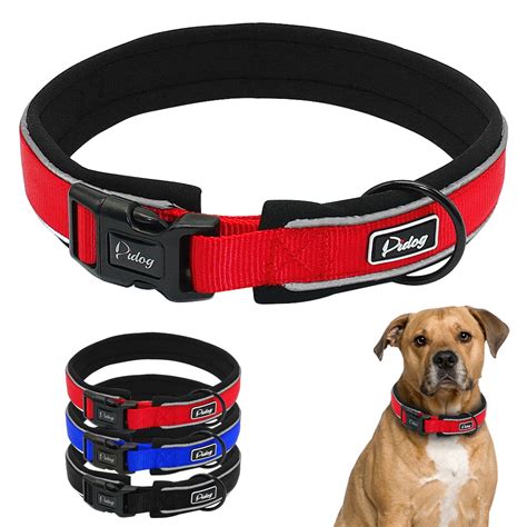 Adjustable Comfort Thick Padded Nylon Dog Collar Reflective For Small ...