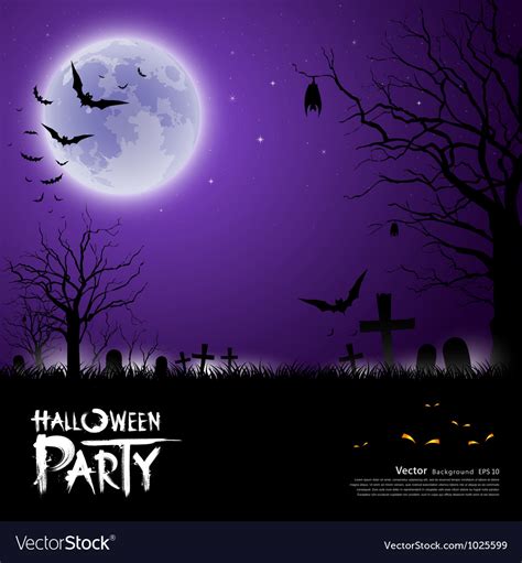 Happy Halloween scary on purple background Vector Image