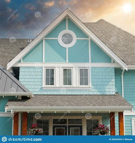 Exterior House Colors With Blue Roof - Paint Color Ideas