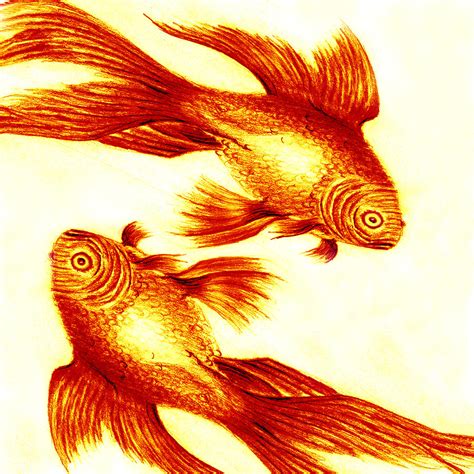 Golden Fish Painting by Medea Ioseliani - Fine Art America